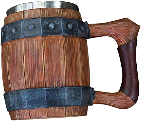SHERCHPRY Чаша за Баня Реколта Дървена Една Чаша Средновековен Ретро Viking Кафеена Чаша От Неръждаема Стомана Stein Tankard