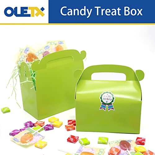 Oletx 30 опаковки Зелени кутии за предложения за партита, кутии за лакомствата, подарък кутии от фронтон на хартия с писалка. Идеален