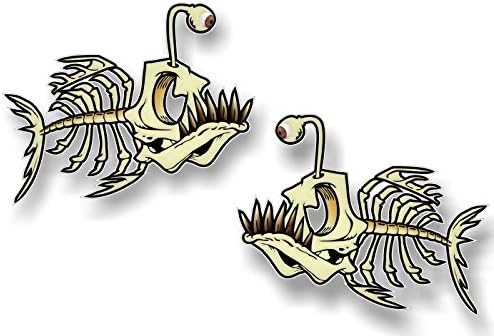 2 - Джурасик Период Скелет на Риба 10 Винилови Етикети Етикети за Риболовни Принадлежности Скоростна Примамки, Воблери Сонда Изкопаеми