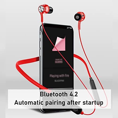 Delarsy #YI8P3N на Шийката на гривна Bluetooth Слушалки, Hd Стерео Безжични Спортни Слушалки Около врата Bluetooth Слушалки С Шумоподавляющим Микрофон