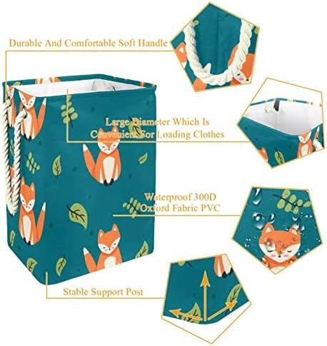 Кошница за дрехи с Шарките на Лисици от Картун Кленов лист, Чанти За съхранение, Вградена Подплата с Подвижни Скоби, Сгъваема