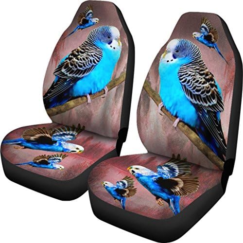 Синята вълнисто папагал (Budgerigar) Покривала за автомобилни седалки с Птичи Принтом