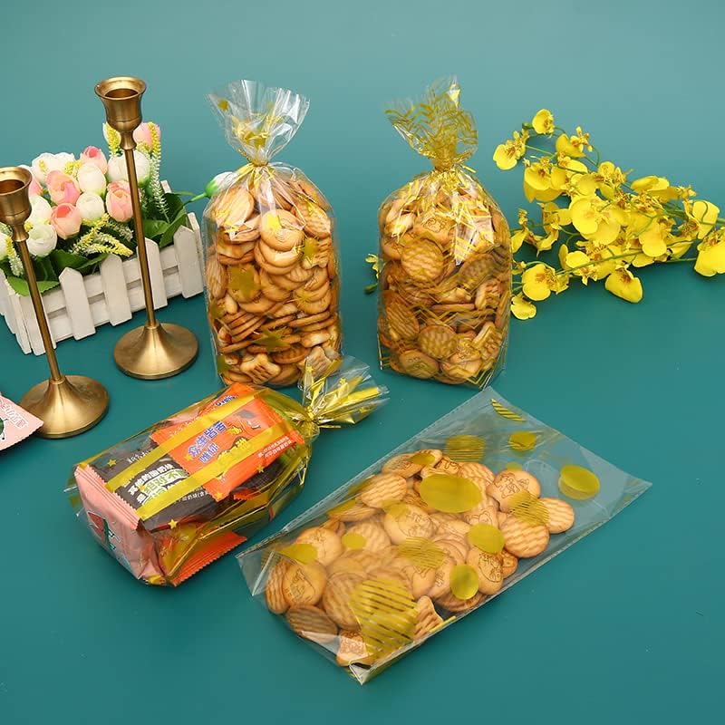 Найлонови Торбички Obluchye Gold, 100ШТ Прозрачни Пакети за Предложения, Малки Пластмасови Опаковки За шоколадови Бонбони и Бисквити