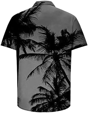 Мъжки Хавайски Ризи 2023, Лятна Риза Aloha с Къс Ръкав, Мъжки Ежедневни Риза с Копчета, Тропически Хавайски Плажна Риза с Цветен