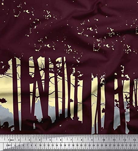 Памучен трикотажная плат Soimoi с принтом Природата дърво на парцела ширина 58 см