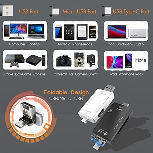 Четец на SD-карти за Android, Адаптер Micro SD Card to USB, четец за SD карти USB C за устройство на четец за карти памет камера,