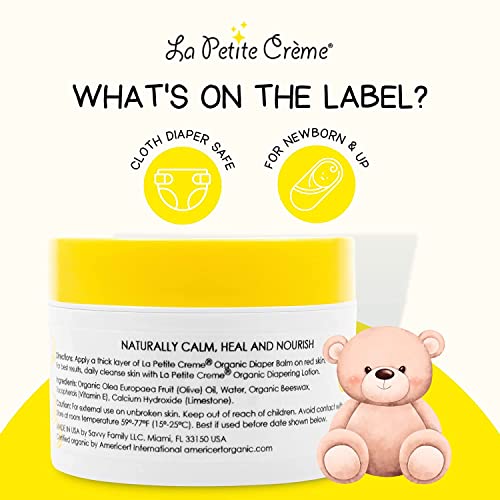 Комплект за детска душа La Petite Крем Value Pack - Френски Органичен лосион за свободни (20 грама), френски Органичен балсам за памперси