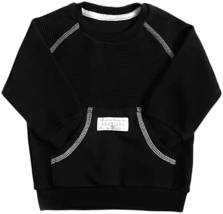 Trend комплект от мек пуловера и джоггера UA Бебета Simple Joys от 2 теми от органичен хипоалергенни памук с топла флисом (черен,