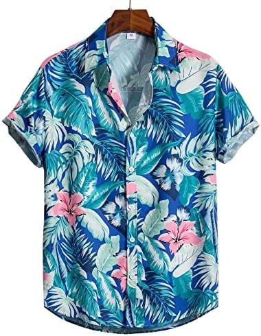 2023 Нова Ежедневни Мъжки Свободна Риза С Ревери и Цветен Принтом, Къса Риза с Копчета, дължина на Плажната Хавайски Лятна Риза
