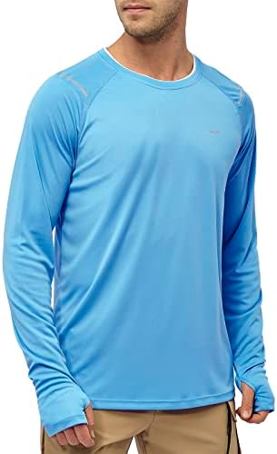 Мъжки ризи MELOO за защита От акне - Лесно Бързосъхнеща Риза с дълъг ръкав - UPF50 + UV Слънчеви Туристически Ризи