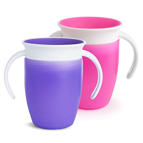 Чаша за тренировка Munchkin® Miracle® 360 и Капан за закуски, Комплект от 4 теми, Розово / Лилаво