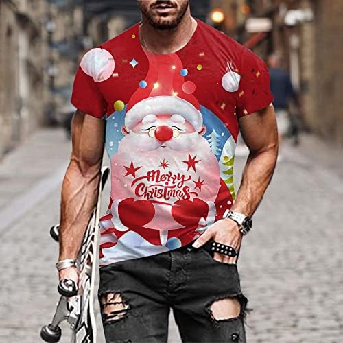 Коледни мъжки дизайнерски тениски WOCACHI с къс ръкав, улични 3D Забавни Коледни тениски с образа на Дядо Коледа, Новост, Вечерни Тениски