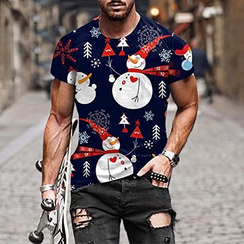 Коледни мъжки дизайнерски тениски WOCACHI с къс ръкав, улични 3D Забавни Коледни тениски с образа на Дядо Коледа, Новост,