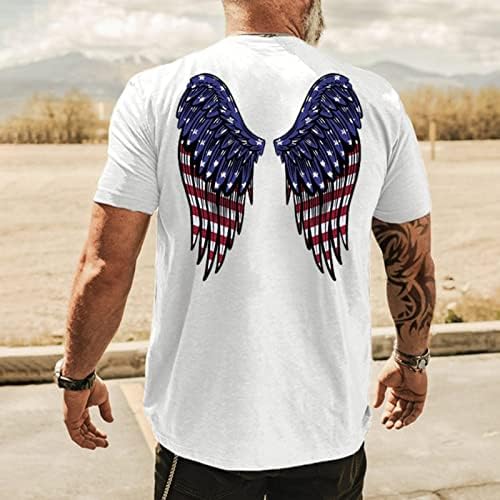 XXBR, 4 юли, мъжки ризи с къс ръкав, летни тениски с принтом крилата на американското, приталенные Патриотични основни ежедневни тениски