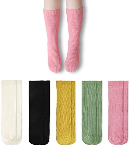 Чорапи за момичета Mcool Mary, Дълги Чорапи за Малки Момичета, Детски Футболни Чорапи, Чорапогащи, Памучни Чорапи в същия Размер, за момчета и момичета, 5 Опаковки