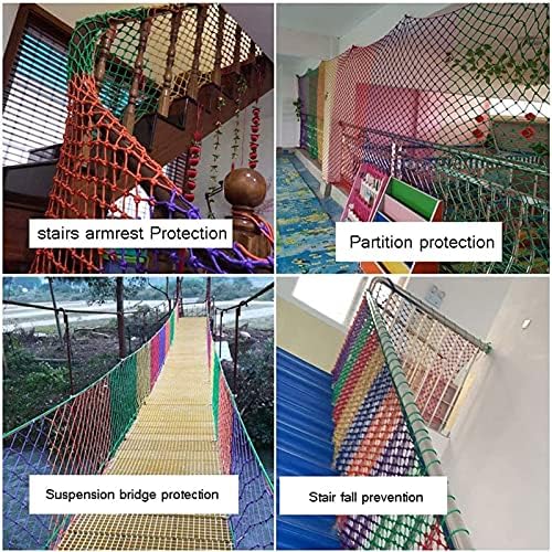 AWSAD Найлон Веревочная мрежа за стълби с Дебелина 6 мм, Домашно Външно огради, тераси, Детска Защитна мрежа за детска градина, мрежа от падане, Цвят: мрежа 8 см, размер: 5