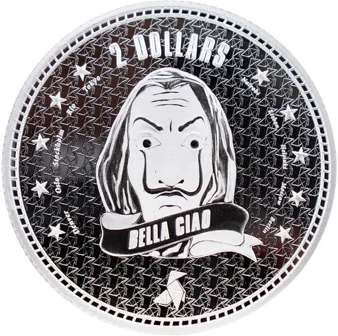 2022 DE Modern Възпоменателна сребърна монета PowerCoin Bella Ciao с тегло 1 Унция 2 $ Ниуе 2022 1 Унция Proof