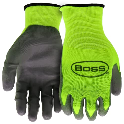 Работни ръкавици от BOSS за Мъже с нитриловым покритие повишена видимост, 5 опаковки, с Висока гъвкавост, по-Добро сцепление, Износоустойчиви,