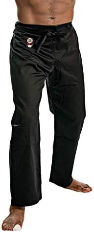 Панталони за карате Ronin средно тегло от памук, 8 унции – Традиционен дантела – Черно и бяло – Качество и комфорт за тренировки