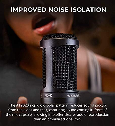 Комплект вокални микрофони Audio-Technica AT2020PK за стрийминг/подкастинг с акустични клинове Blucoil 4X12, усилвател за слушалки,