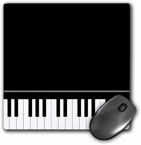 Подложка за мишка 3dRose LLC 8x8x0,25 инча, черен, с ръба на пиано, Музикална клавиатура Baby Grand, Музикален Дизайн за