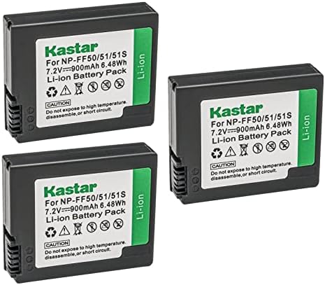 Kastar NP-FF50 Акумулаторна батерия 3-Pack Заместител на Sony DCR-IP220, DCR-IP220E, DCR-IP220K, DCR-IP45, DCR-IP45E, DCR-IP5, DCR-IP55, DCR-IP55E,