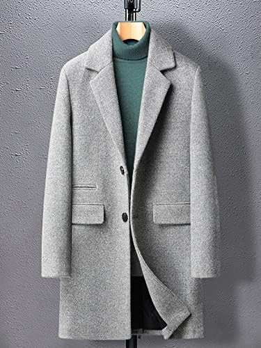 Якета POKENE за мъже, Якета, Мъжко палто с яка-лацканом, без пуловери, Якета за мъже (Цвят: Сив, Размер: X-Large)