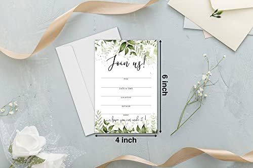 Покани картички Join Us - Покани картички Зеленина за всички поводи, сватбени, Участието, вечеря на бюфет, пенсиониране, на парти в чест на младоженци или за раждане на ?