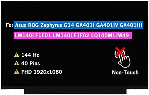 BTSELSS 14,0Подмяна на екрана LM140LF1F01 LM140LF1F02 LQ140M1JW49 за Asus ROG Zephyrus G14 GA401I GA401IV GA401IH LCD панел Без