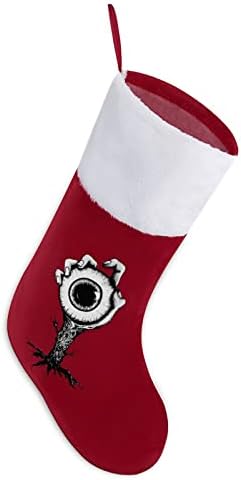 Голямо Черно Око Коледни Чорапи Отглеждане на Коледна Елха Дядо коледа Декорации Висящи Украса за Камината Празник 16,5