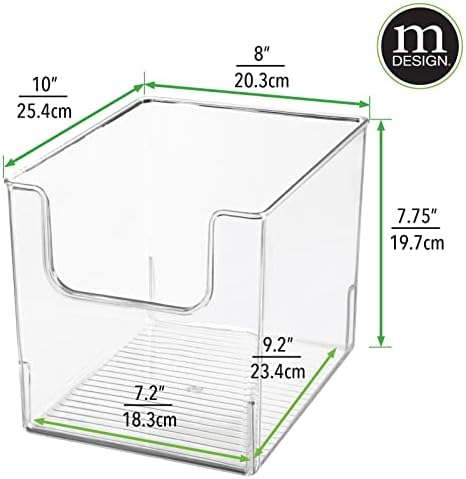mDesign Модерен Пластмасов Органайзер за съхранение с отворена предна част, Кошче за отпадъци за организиране на кухня - Полк,