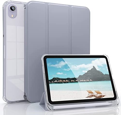 Тънък калъф JKSML за iPad Mini 6 2021 (8,3 инча) - [Вграден държач за моливи] устойчив на удари калъф, Прозрачна делото, автоматично включване