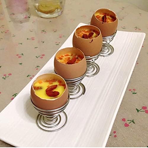 Yajun, поставка за съхранение на чаши за твърдо сварени яйца, тава от пружинна тел от неръждаема стомана, кухненски комплект за закуска, контейнер