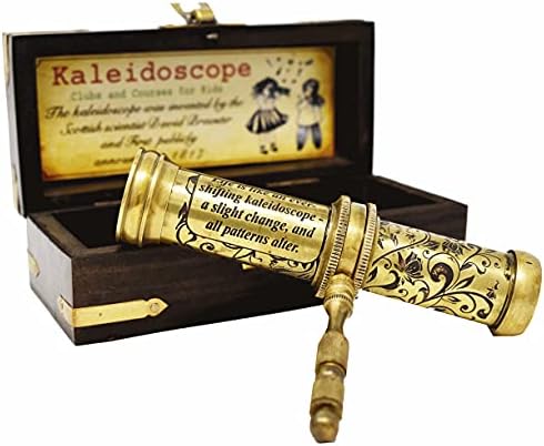 A S Handicrafts Месинг калейдоскоп от ръчно изработени в дървена кутия - Подарък за моя син с надпис - Ретро вид - Антични гарнитури