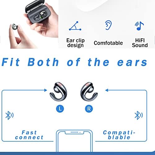 Безжични Слушалки с Заушниками, Мини-Слушалки с Костна проводимост, Водоустойчив Bluetooth-Слушалки с отворени Уши, Колоездене