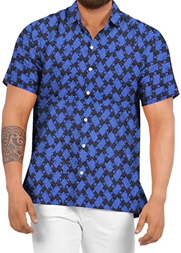 ZDFER Хавайски Ризи за Мъже, Плажна Риза Aloha с Къс Ръкав, Летни Блузи с Тропически Цветя Принтом, Ежедневни Ризи с Копчета