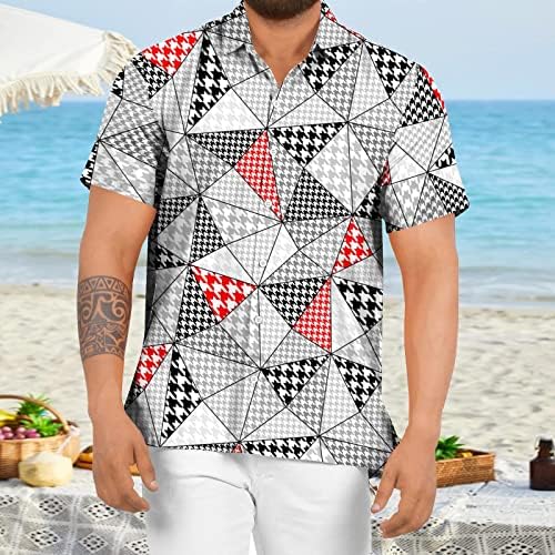 ZDFER Хавайски Ризи за Мъже, Плажна Риза Aloha с Къс Ръкав, Летни Блузи с Тропически Цветя Принтом, Ежедневни Ризи с Копчета