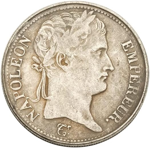 1812 Френски Наполеон I Сувенир, Сребърни Монети, деноминирани 5 Франка Европейска Сребърна Монета е Кръгла Антични Монети