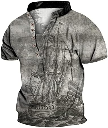 2023 Новата Мъжка Мода Самоличността на Ретро 6 Яка Дигитален 3D Печат Тениска С Къси Ръкави Мъжка Тениска