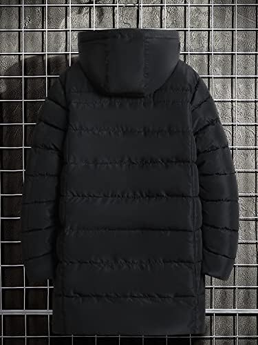 Якета QYIQU за мъже - Мъжката Пуховое палто от мек джоб с цип и качулка (Цвят: черен Размер: Голям)