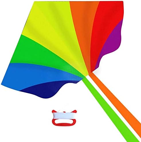 Въздушен змии Fantocemea Rainbow за деца е Лесен за управление, изключително лесен за сглобяване и се извисява високо при ниска