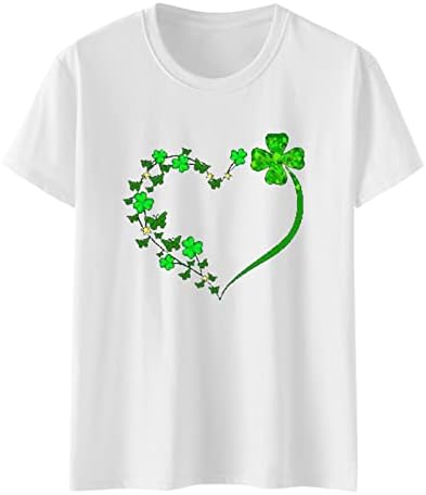 CGGMVCG Тениска В Деня на Св. Патрик, Дамски Тениски с къс ръкав и Трилистником Кръгъл Отвор, Ирландски Фестивал, Графична Тениска,