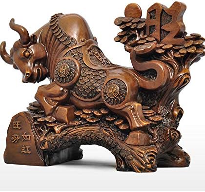 Статуята на Настолен Декор BOYULL Wall Street Bull, 2021 Китайски Зодиакални Годината на Бика, Колекционерски Фигурки От Смола