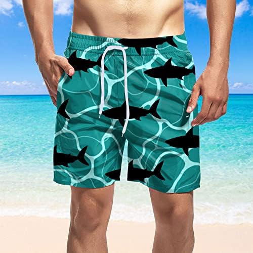 MIASHUI Къса Топене Мъжки Летни Плажни Стръмни и къси Панталони С Принтом, Ежедневни Свободни Модерни Късите Плажни Шорти, Мъжки Бански костюми