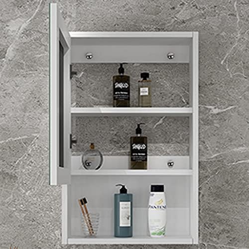 Огледален шкаф за баня RAZZUM Стенен монтаж с Двойна Огледално-рефлексен като Стенен шкаф от масивно Дърво с врати и рафтове