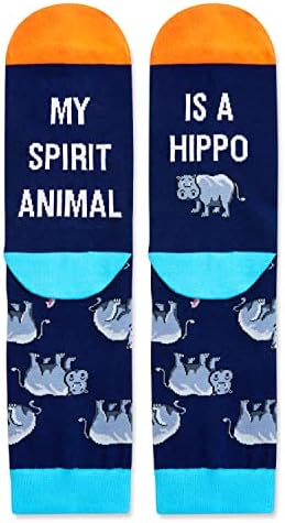 HAPPYPOP Забавни Чорапи за Мъже И Жени, Луди Чорапи, Подаръци с участието на Хипопотам, Океанските Подаръци, Чорапи с Участието на Хипопотам, Чорапи с Гиппопотамом, Чора