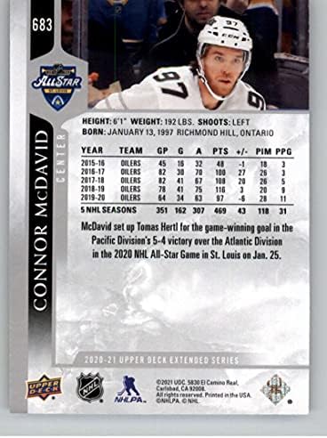 2020-21 Подобрена серия горната палуба 683 Конър Макдэвид - Търговска картичка хокеен отбор на звездите на НХЛ
