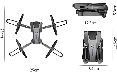 QIYHBVR Сгъваеми безпилотни летателни апарати с камера за 4K HD за възрастни, Радиоуправляеми Квадрокоптер с Wi-Fi Задържане на височина,