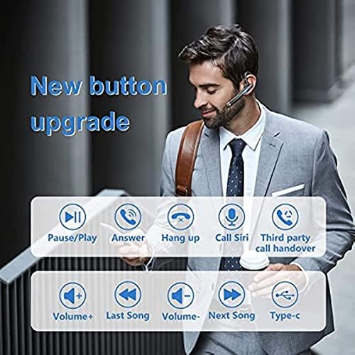 Bluetooth слушалка Quincry за мобилен телефон, Bluetooth-слушалка V5.1 с led дисплей, калъф за зареждане, Слушалки за разговори със