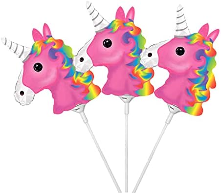 Балони PMU Valentine ' s Unicorn 10 Инча, Предварително Завишени с чаша и пръчка Pkg/1